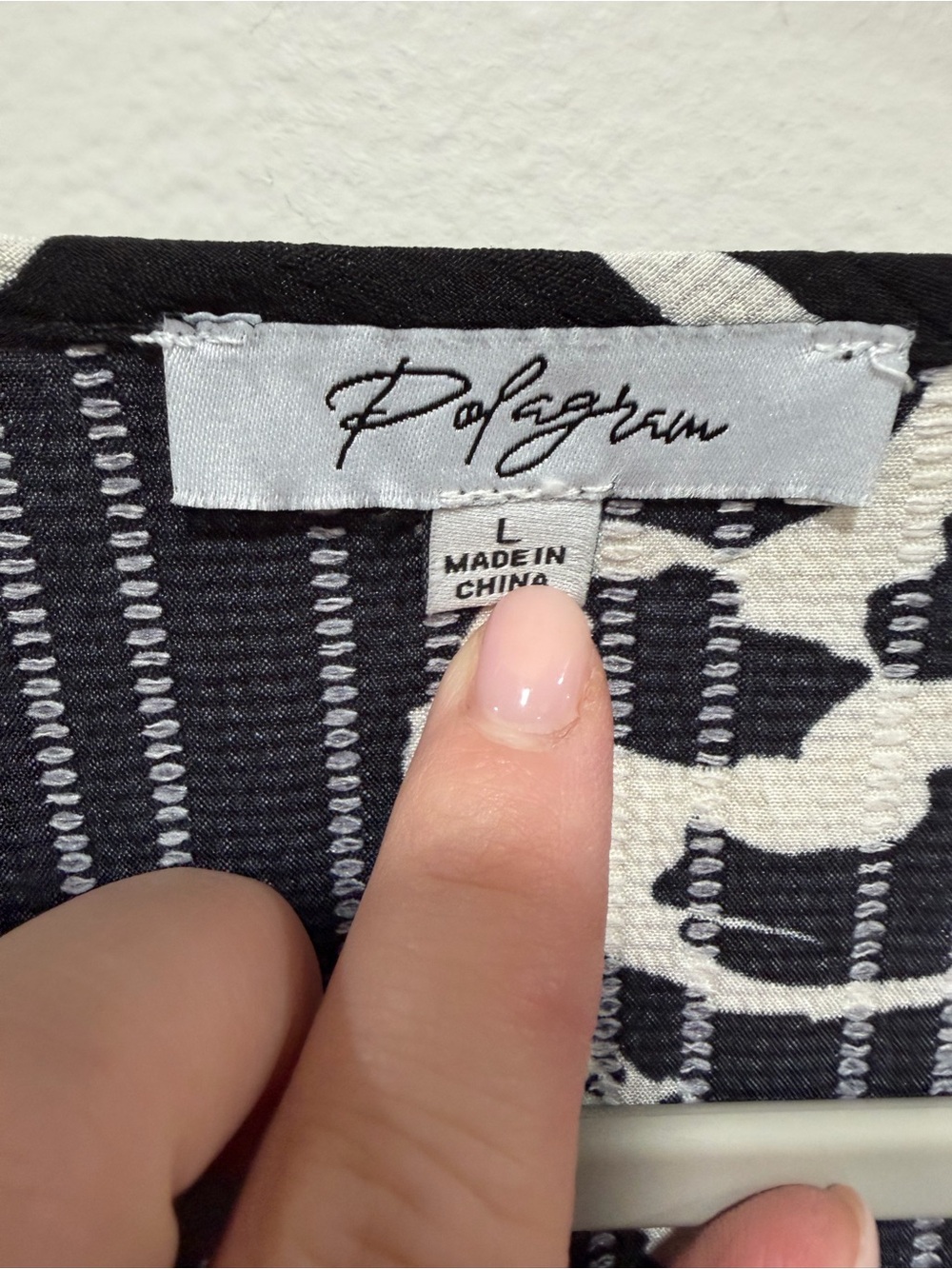 Polagram Black & Ivory Floral Smocked Midi Dress Size Large - Picture 8 of 10